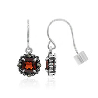 Pendientes en plata con Granate de Mozambique