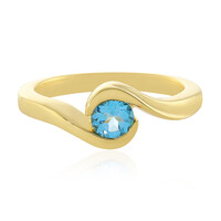 Anillo en plata con Topacio azul suizo