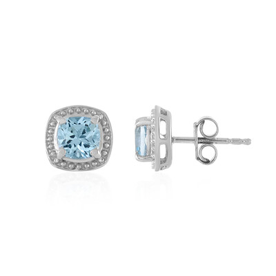 Pendientes en plata con Topacio azul cielo
