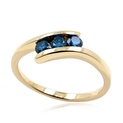Anillo en oro con Diamante azul SI2