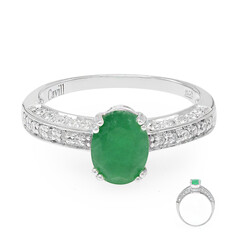 Anillo en plata con Esmeralda de Bahía