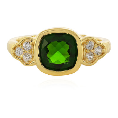 Anillo en plata con Diópsido de Rusia