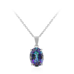 Collar en plata con Cuarzo Místico azul