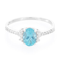 Anillo en plata con Apatita azul