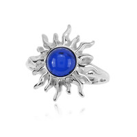 Anillo en plata con Ámbar colombiano azul
