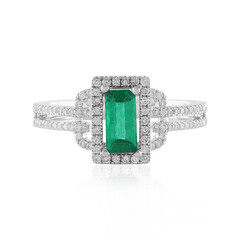 Anillo en oro con Esmeralda de Zambia AAA (de Melo)
