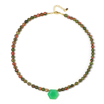 Collar en plata con Calcedonia verde
