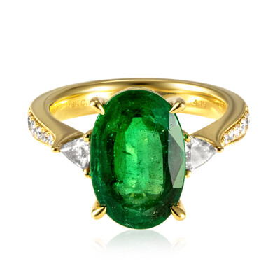Anillo en oro con Esmeralda de Zambia AAA (CIRARI)