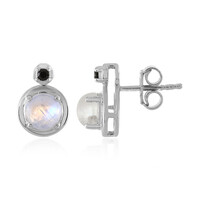 Pendientes en plata con Piedra de Luna arcoíris