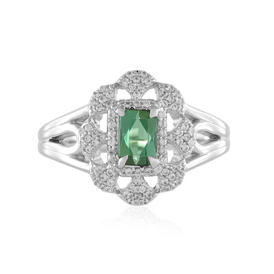 Anillo en plata con Turmalina verde Benedito