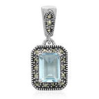 Colgante en plata con Topacio azul cielo