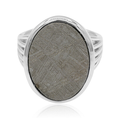 Anillo en plata con Meteorito metálico