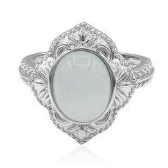 Anillo en plata con Calcedonia agua