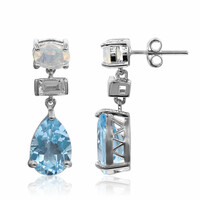 Pendientes en plata con Topacio azul cielo