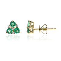 Pendientes en oro con Esmeralda de Zambia AAA (CIRARI)