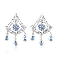 Pendientes en oro con Zafiro azul