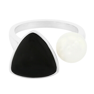 Anillo en plata con Ágata negro