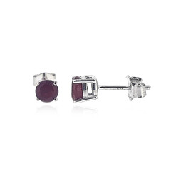 Pendientes en plata con Rubí