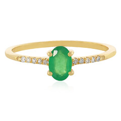 Anillo en oro con Esmeralda de Zambia