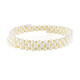 Brazalete en acero con Perla blanca Freshwater (Riya)