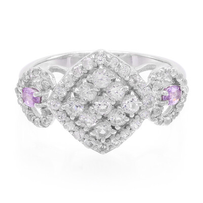 Anillo en plata con Zafiro de Ceilán púrpura no calentado