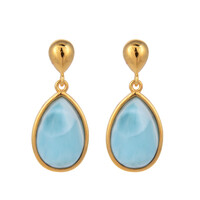 Pendientes en plata con Larimar