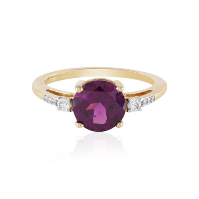 Anillo en oro con Granate Magenta