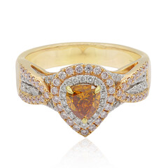 Anillo en oro con Diamante naranja (CIRARI)