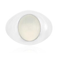 Anillo en plata con Piedra de Luna blanca