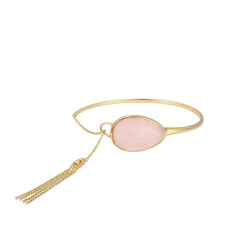 Brazalete en plata con Cuarzo rosa