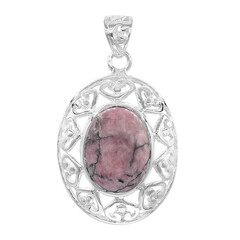 Colgante en plata con Rodonita
