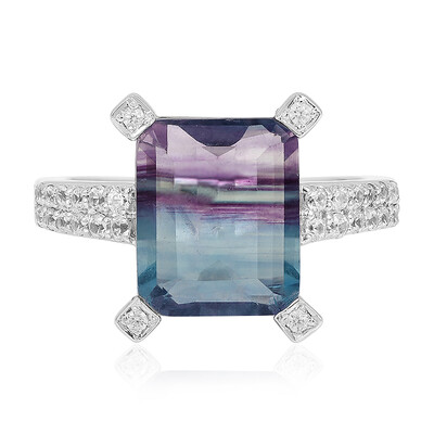 Anillo en plata con Fluorita