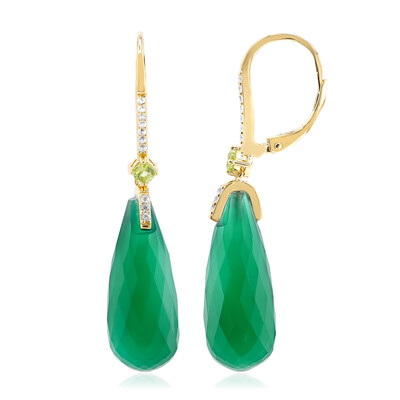Pendientes en plata con Ágata verde