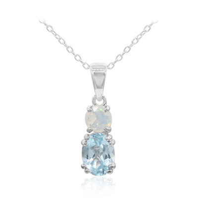 Collar en plata con Topacio azul cielo