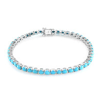 Brazalete en plata con Turquesa bella durmiente