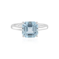 Anillo en plata con Topacio azul cielo