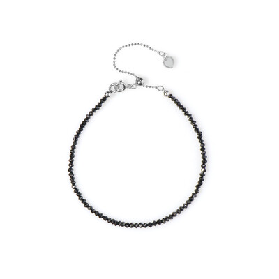 Brazalete en plata con Diamante negro (Adela Silber)
