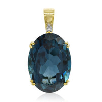 Colgante en oro con Topacio azul de Londres (Tenner Diniz)