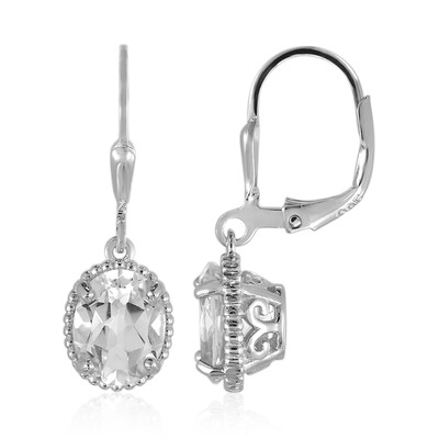 Pendientes en plata con Topacio blanco