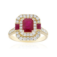 Anillo en oro con Rubí de Mozambique AAA (CIRARI)