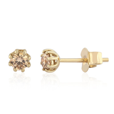Pendientes en oro con Diamante champán I2 (de Melo)