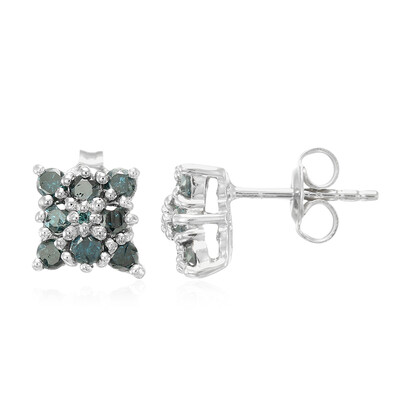 Pendientes en plata con Diamante fantasía