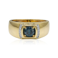 Anillo en oro con Diamante azul VS1