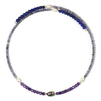 Collar al cuello en acero con Perla freshwater negra (Riya)