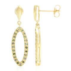 Pendientes en plata con Diamante fantasía