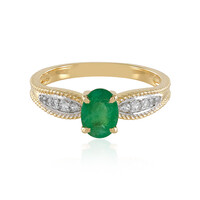 Anillo en oro con Esmeralda de Brasil