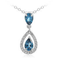 Collar en plata con Topacio azul de Londres