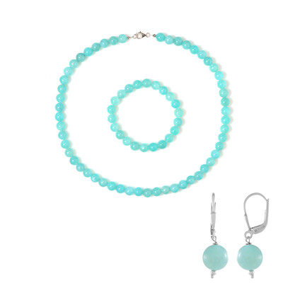 Set en plata con Amazonita