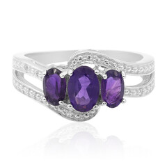 Anillo en plata con Amatista de Zambia