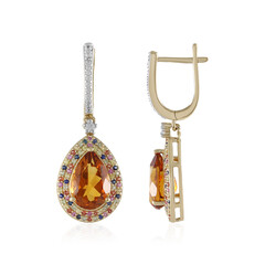 Pendientes en oro con Citrino de Madeira (SUHANA)